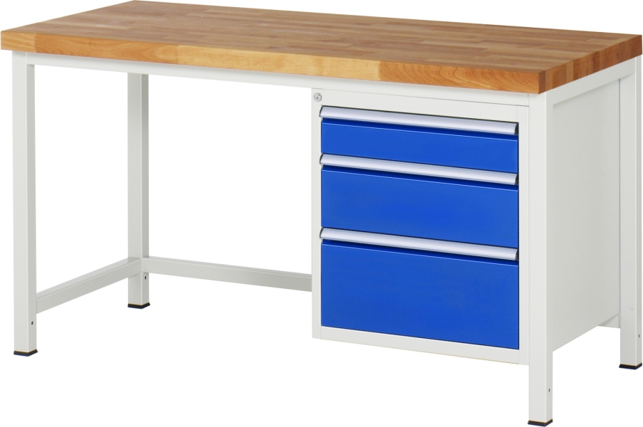 Werkbank höhenverstellbar 8159A1, B1500xT700xH840-1040mm, 3xSchublade-TA