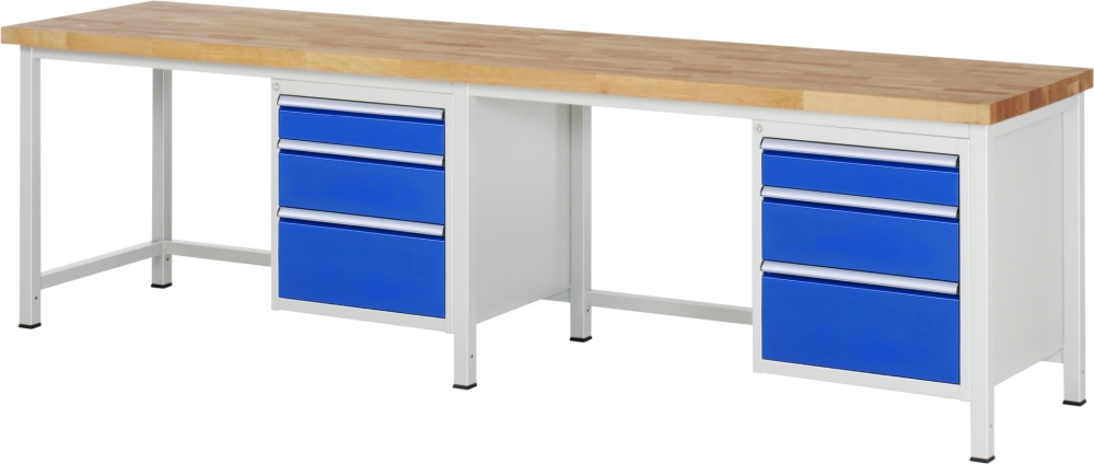 Werkbank höhenverstellbar 8159A1, B3000xT700xH840-1040mm, 6xSchublade-TA