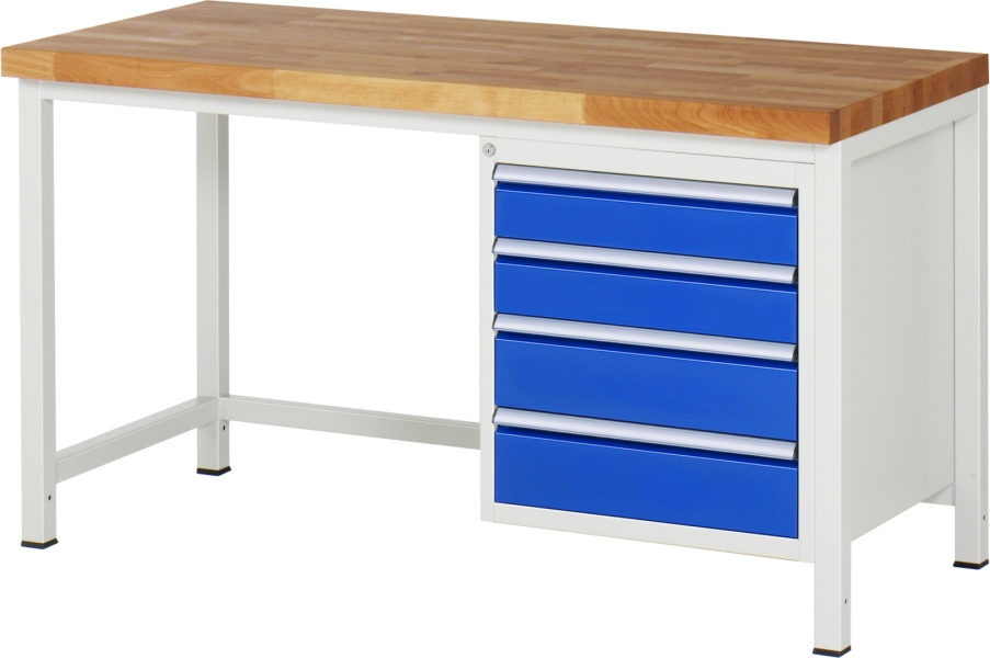 Werkbank höhenverstellbar 8162A1, B1500xT700xH840-1040mm, 4xSchublade-TA