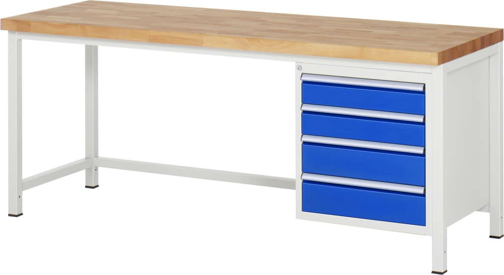 Werkbank höhenverstellbar 8162A1, B2000xT700xH840-1040mm, 4xSchublade-TA