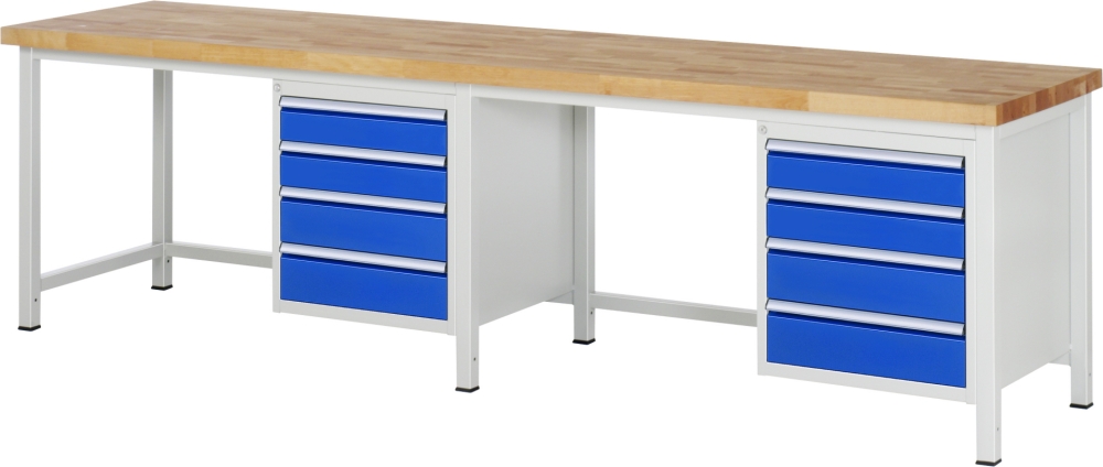 Werkbank höhenverstellbar 8162A1, B3000xT700xH840-1040mm, 8xSchublade-TA