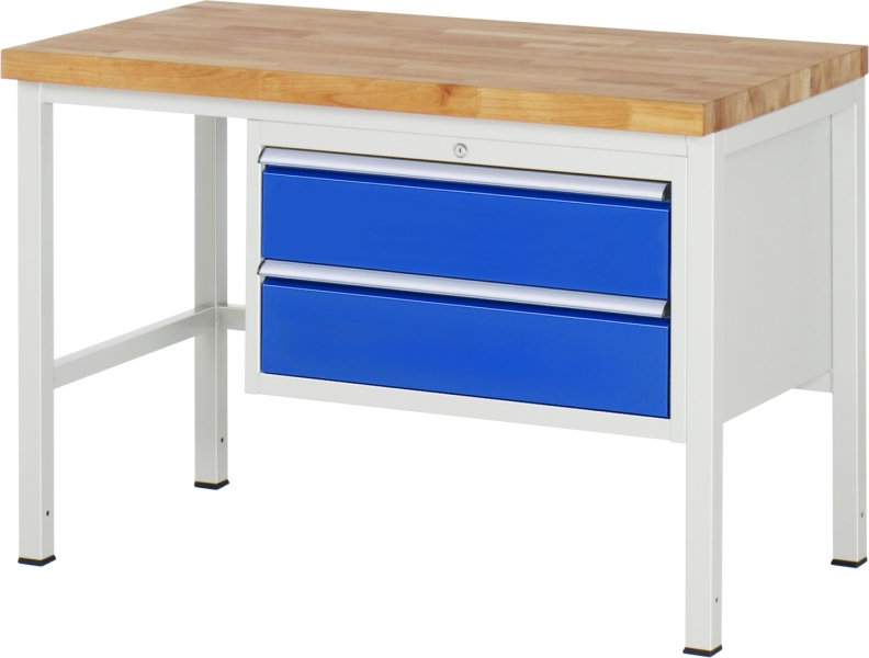 Werkbank höhenverstellbar 8225A1, B1250xT700xH840-1040mm, 2xSchublade-TA