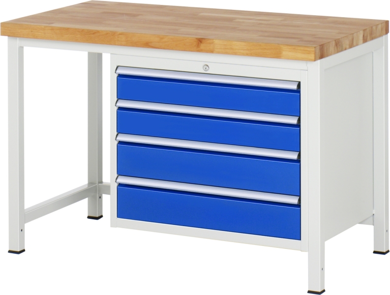 Werkbank höhenverstellbar 8262A1, B1250xT700xH840-1040mm, 4xSchublade-TA