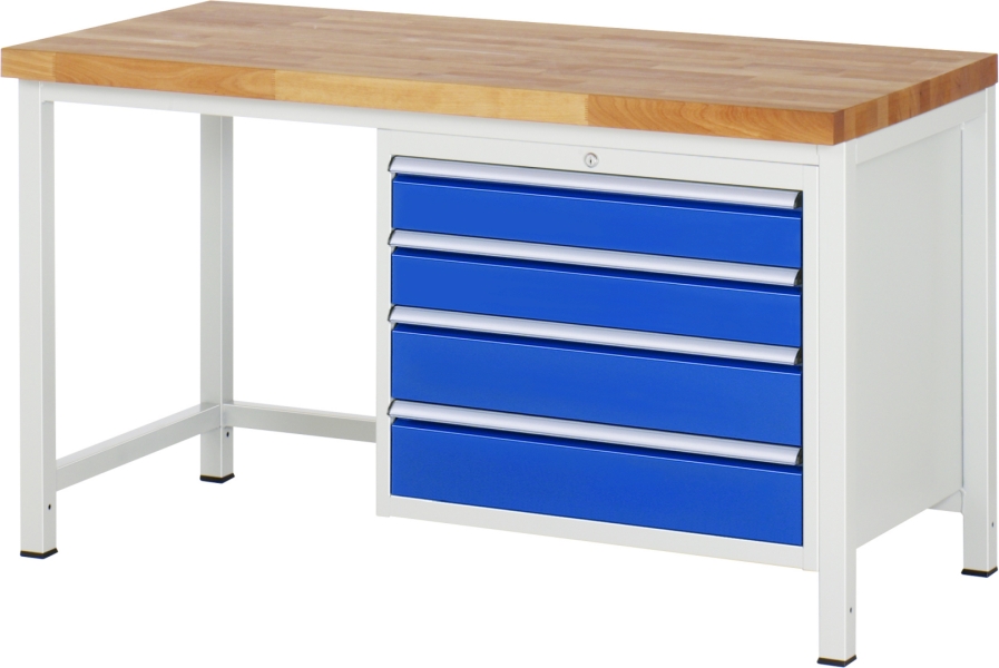 Werkbank höhenverstellbar 8262A1, B1500xT700xH840-1040mm, 4xSchublade-TA