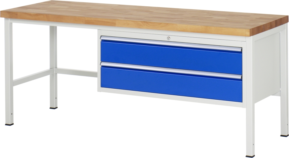 Werkbank höhenverstellbar 8325A1, B2000xT700xH840-1040mm, 2xSchublade-TA
