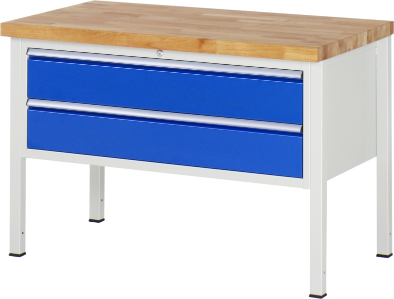 Werkbank höhenverstellbar 8325A2, B1250xT700xH840-1040mm, 2xSchublade-TA
