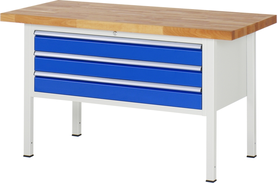 Werkbank höhenverstellbar 8327A2, B1500xT700xH840-1040mm, 3xSchublade-TA