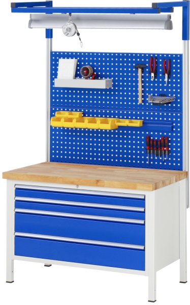 Werkbank höhenverstellbar 8359A2, B1250xT700xH840-1040mm, 3xSchublade-TA