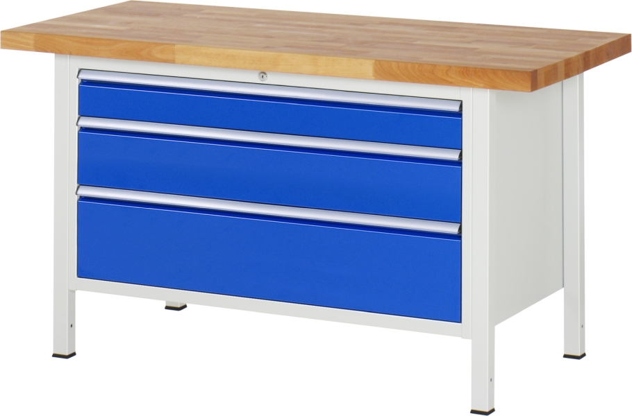 Werkbank höhenverstellbar 8359A2, B1500xT700xH840-1040mm, 3xSchublade-TA