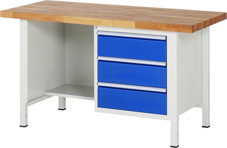 Werkbank höhenverstellbar 8452A2, B1500xT700xH840-1040mm, 3xSchublade-TA