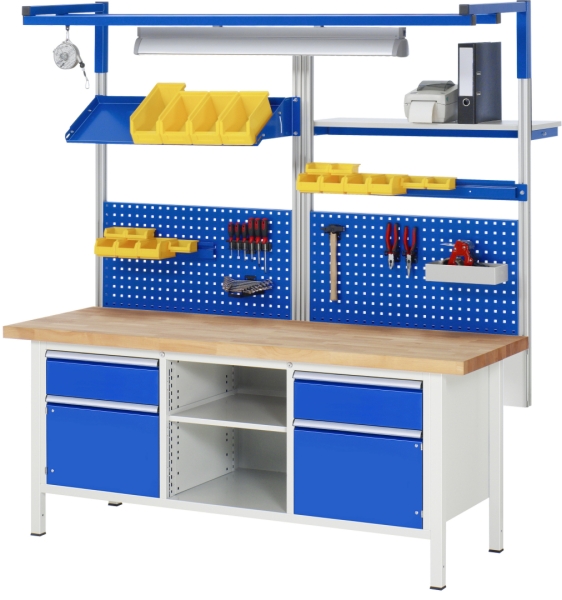 Werkbank höhenverstellbar 8575A2, B2000xT700xH840-1040mm, 10xSchublade-TA