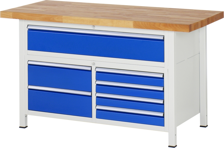 Werkbank höhenverstellbar 8921A2, B1500xT700xH840-1040mm, 7xSchublade-TA