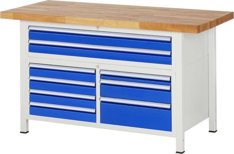 Werkbank höhenverstellbar 8923A2, B1500xT700xH840-1040mm, 9xSchublade-TA