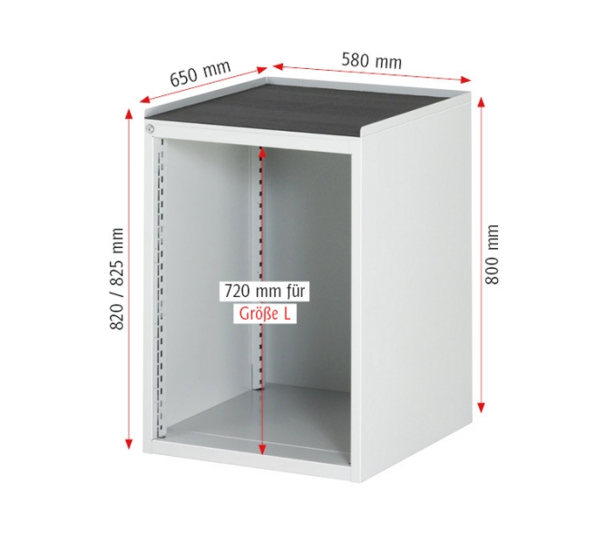 Schubladenschrank L5.11, B580xT650xH825mm, B-Top-25mm, 5xSchublade-TA