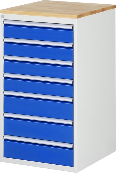 Schubladenschrank L7.10, B580xT650xH1035mm, B-Top-25mm, 7xSchublade-TA