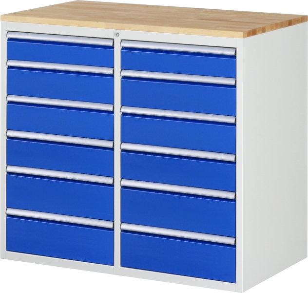 Schubladenschrank LL7.6.6, B1145xT650xH1035mm, B-Top-25mm, 12xSchublade-TA