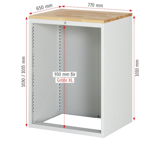 Schubladenschrank XL7.9, B770xT650xH1035mm, B-Top-25mm, 7xSchublade-TA