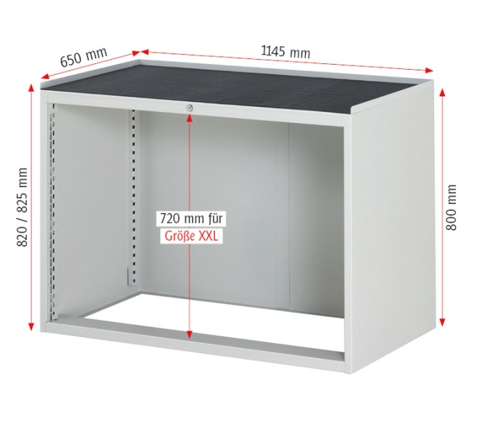Schubladenschrank XXL5.0, B1145xT650xH825mm, B-Top-25mm, 7xSchublade-TA
