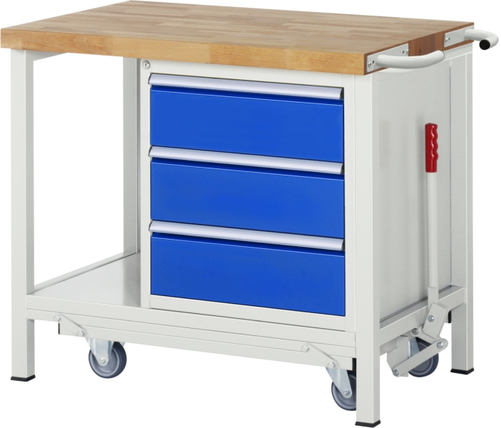 Werkbank mit Fahrgestell 8157, B1000xT700xH880mm, 3xSchublade-TA