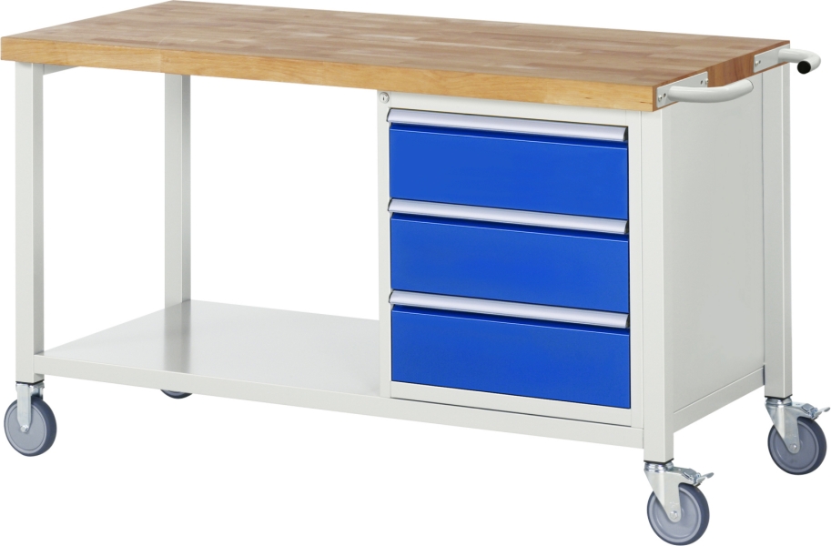 Fahrbare Werkbank 8157, B1500xT700xH880mm, 3xSchublade-TA