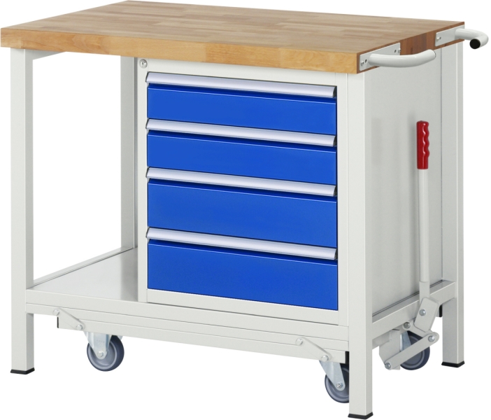 Werkbank mit Fahrgestell 8162, B1000xT700xH880mm, 4xSchublade-TA