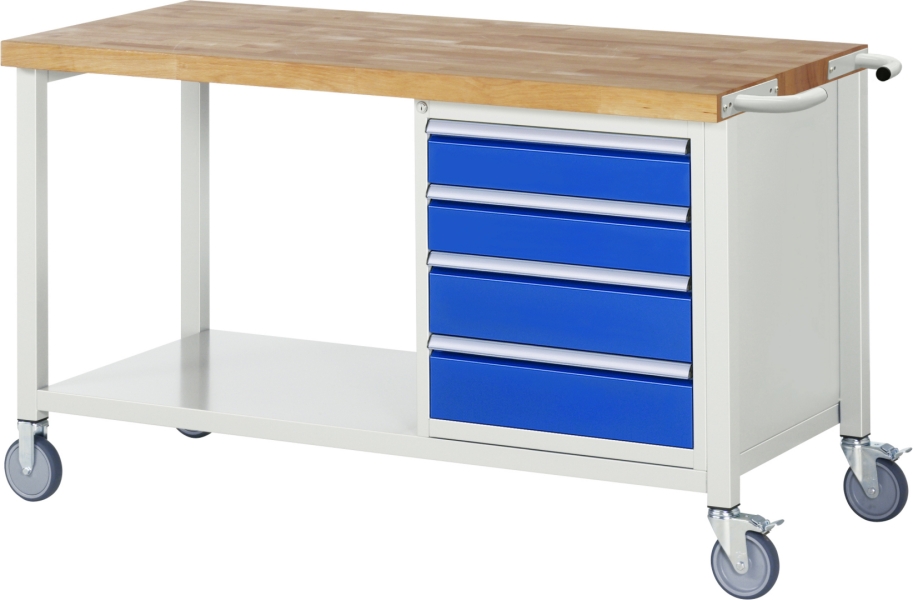 Fahrbare Werkbank 8162, B1500xT700xH880mm, 4xSchublade-TA