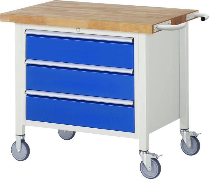 Fahrbare Werkbank 8257, B1000xT700xH880mm, 3xSchublade-TA