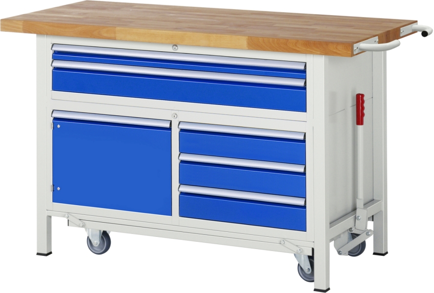 Werkbank mit Fahrgestell 8922, B1500xT700xH920mm, 5xSchublade-TA