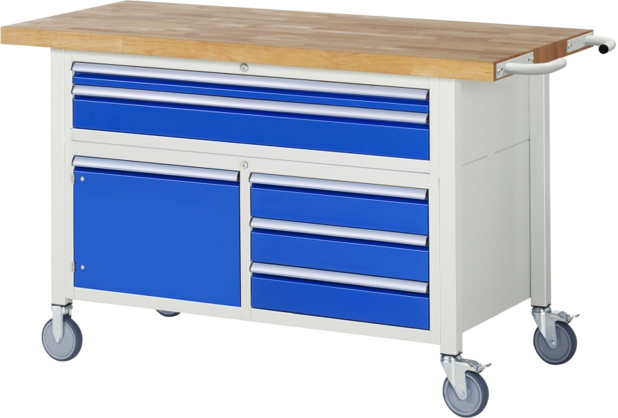 Fahrbare Werkbank 8922, B1500xT700xH920mm, 5xSchublade-TA, 1xTür