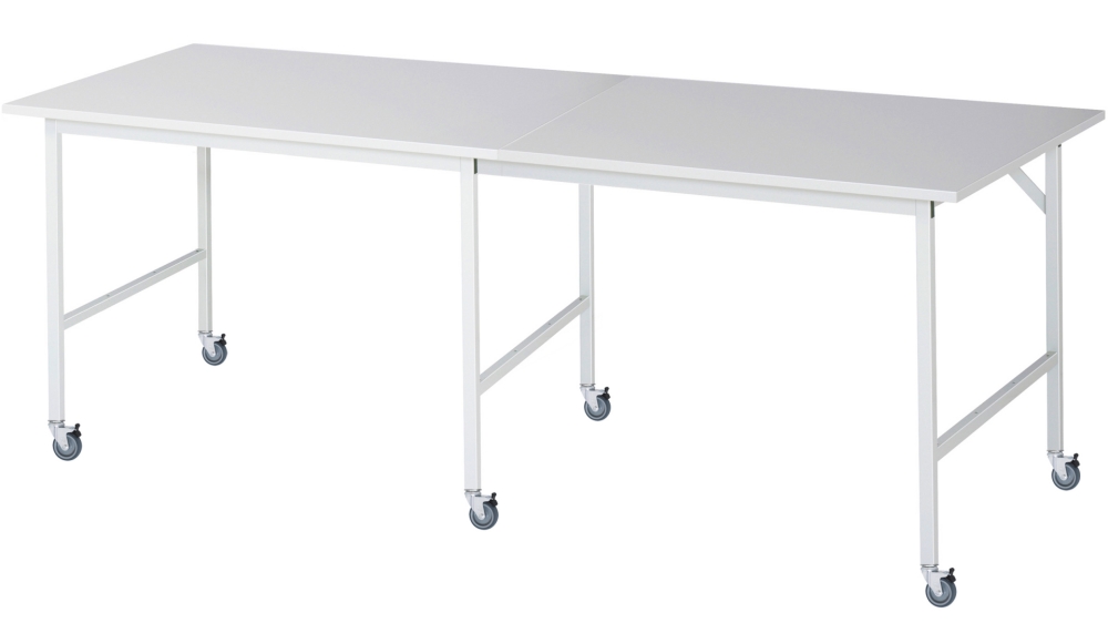 Fahrbarer Arbeitstisch Jerry (6 LR), B2500xT1000xH900mm, M-Platte-22mm