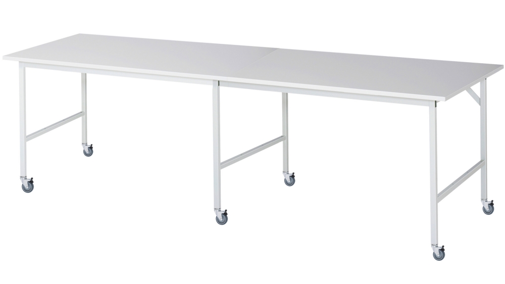 Fahrbarer Arbeitstisch Jerry (6 LR), B3000xT1000xH900mm, M-Platte-22mm