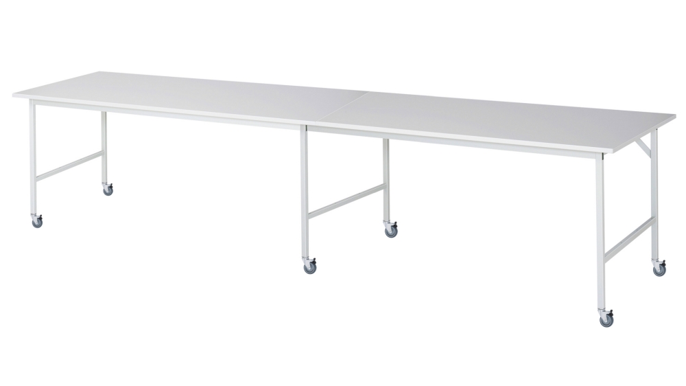Fahrbarer Arbeitstisch Jerry (6 LR), B4000xT1000xH900mm, M-Platte-22mm