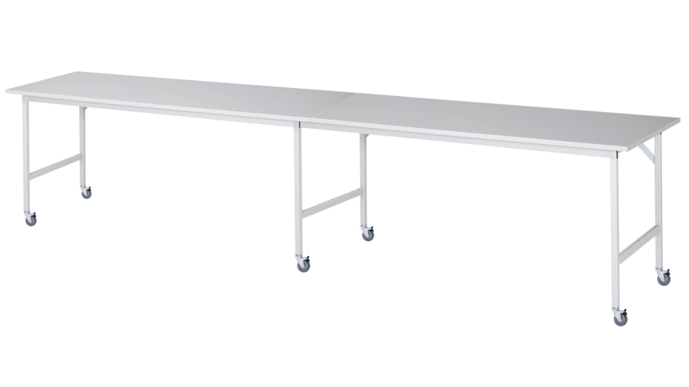 Fahrbarer Arbeitstisch Jerry (6 LR), B4000xT800xH900mm, M-Platte-22mm