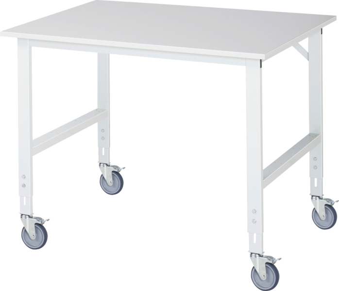 Fahrbarer Arbeitstisch (HV) Tom (4 LR), B1250xT1000xH910-1230mm, M-Platte-22mm