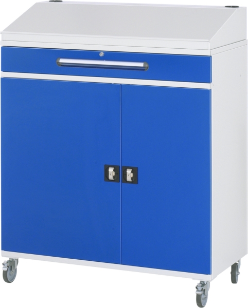 Beistellschrank Stehpult 02, B1100xT520xH1235/1345mm, mobil