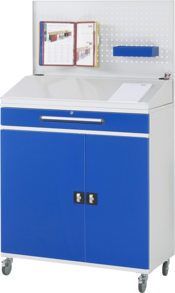 Beistellschrank Stehpult 04, B1100xT520xH1235/1345/1895mm, mobil