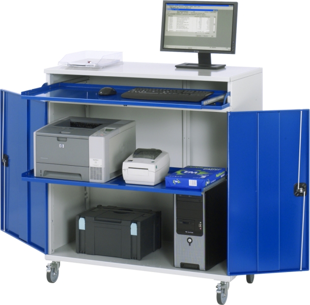 Computer-Schrank 60, B1100xT520xH1185mm, mobil