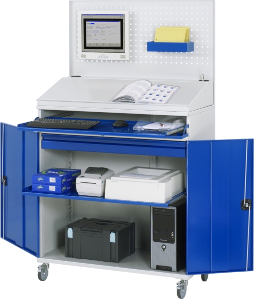 Computer-Schrank 61, B1100xT520xH1895mm, mobil