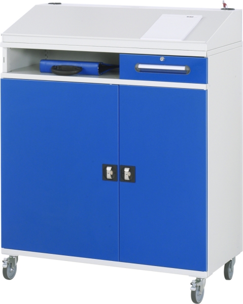 Beistellschrank Stehpult 06T, B1100xT520xH1110/1220mm, mobil