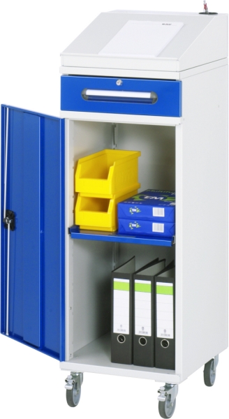 Beistellschrank Stehpult 02, B450xT520xH1235/1345mm, mobil