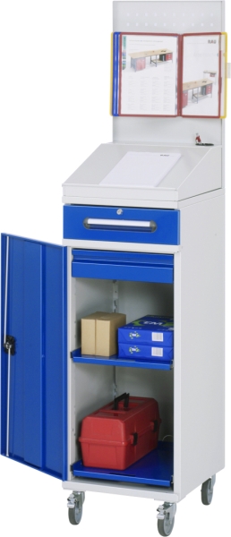 Beistellschrank Stehpult 04, B450xT520xH1235/1345/1895mm, mobil