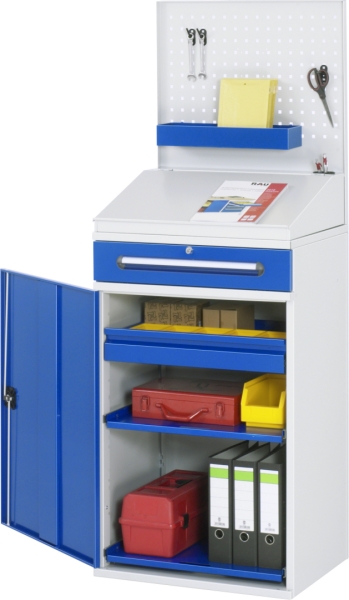 Beistellschrank Stehpult 04, B650xT520xH1110/1220/1770mm, stationär