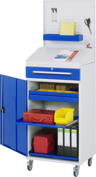 Beistellschrank Stehpult 04, B650xT520xH1235/1345/1895mm, mobil