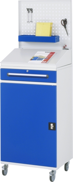 Beistellschrank Stehpult 04, B650xT520xH1235/1345/1895mm, mobil