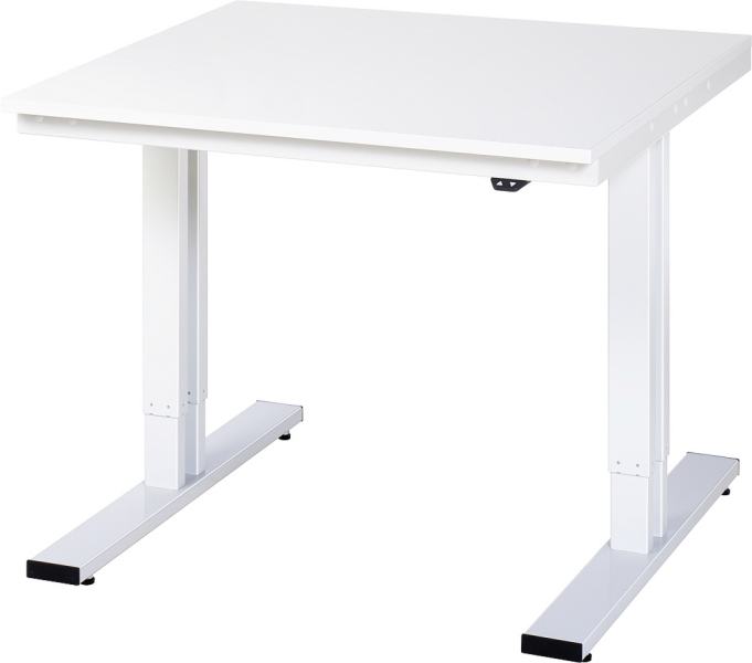 Werktisch elektrisch höhenverstellbar, B1000xT1000xH720-1120mm, M-Platte-22 mm