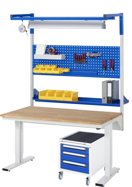 Werktisch elektrisch höhenverstellbar, B2000xT1000xH720-1120mm, M-Platte-22 mm