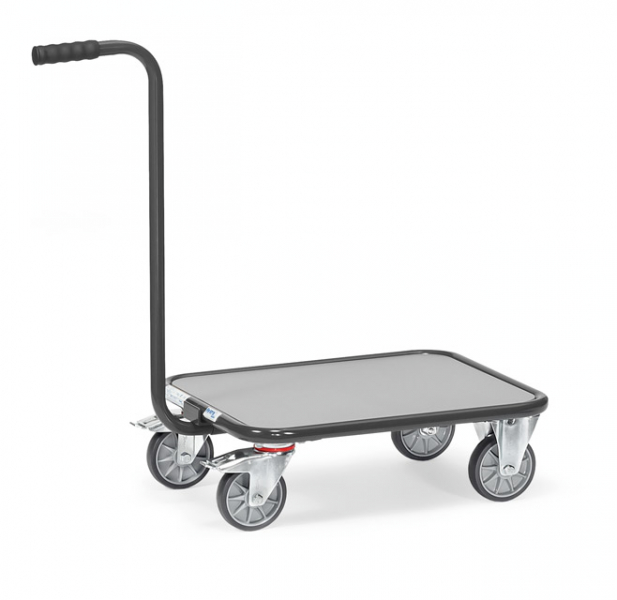 Griffroller 250 kg in Anthrazitgrau (RAL 7016), Holzplattform, Ladefläche LxB 600x500 mm