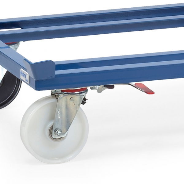 2 Lenkrollen mit feststehenden Feststeller-Betätigungshebel