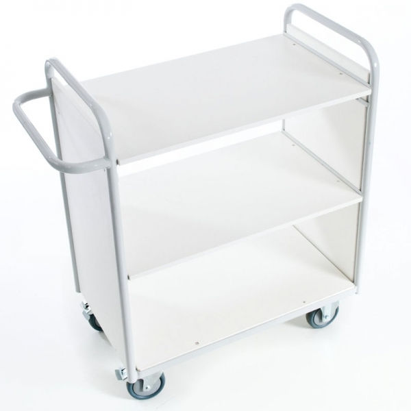 Regalwagen, 3 Ladeflächen und Seitenwänden, 150 kg Tragkraft, 1000x500x1070 mm Ladeflächen