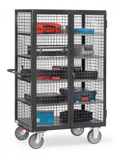 Kastenwagen in anthrazitgrau, Doppelflügeltür, 750 kg Tragkraft